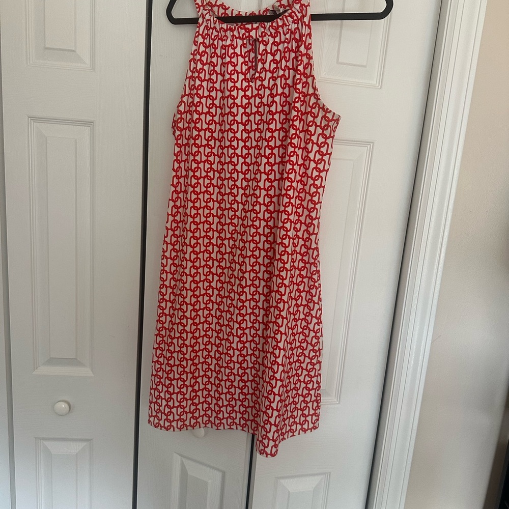 Red Patterned Sleeveless Dress